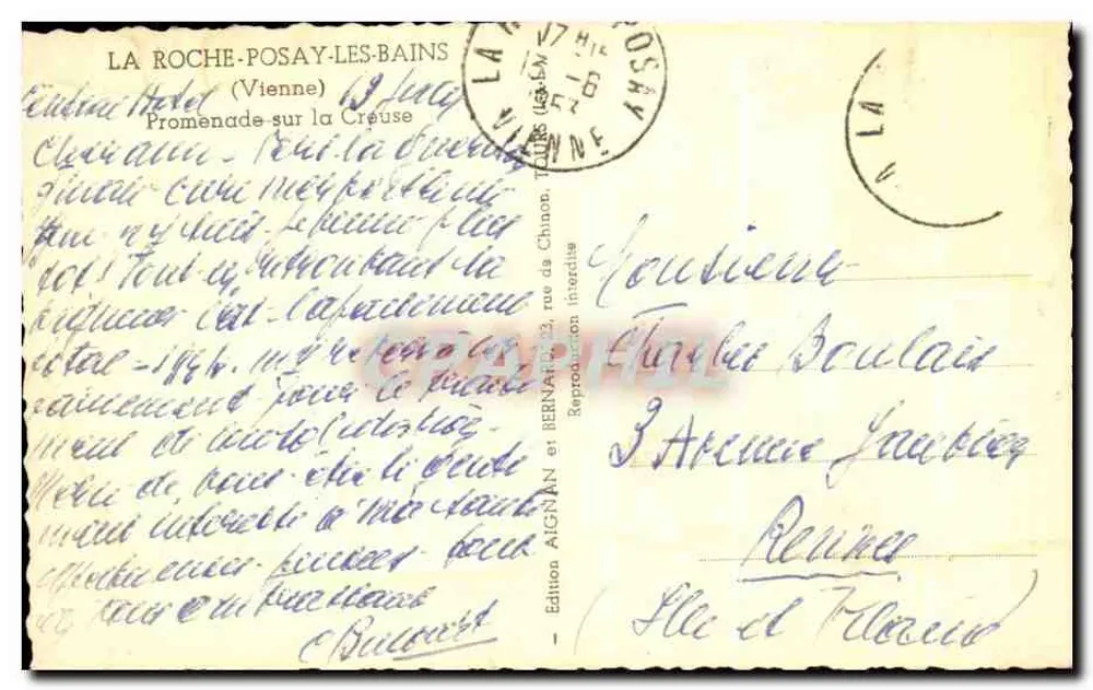 Promenade auf der Creuse — La Roche-Posay-les-Bains — Edition AIGNAN - Rückseite