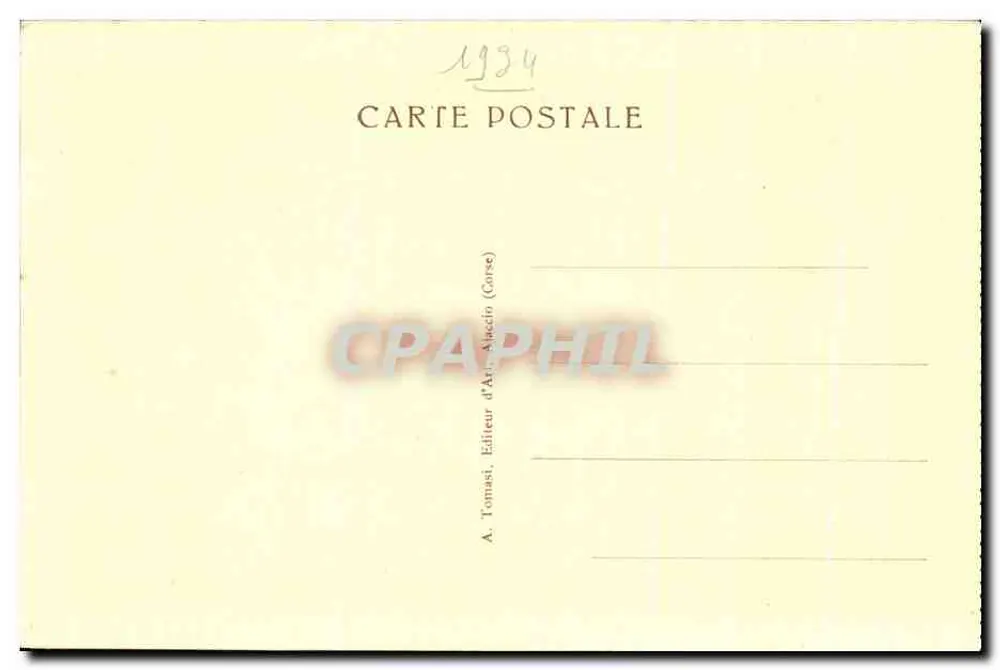 Altar da Imaculada Conceição — editor A. Tomasi, Ajaccio (Córsega) - Verso