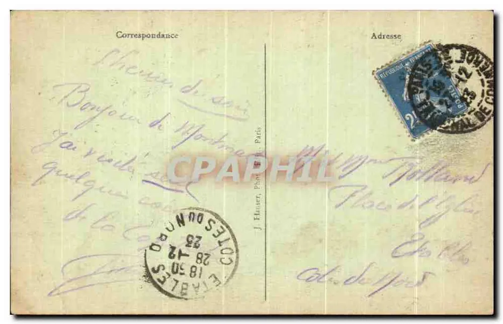 Paris - Basilika des Heiligen Herzens — J. Flauer, n°115 - Rückseite