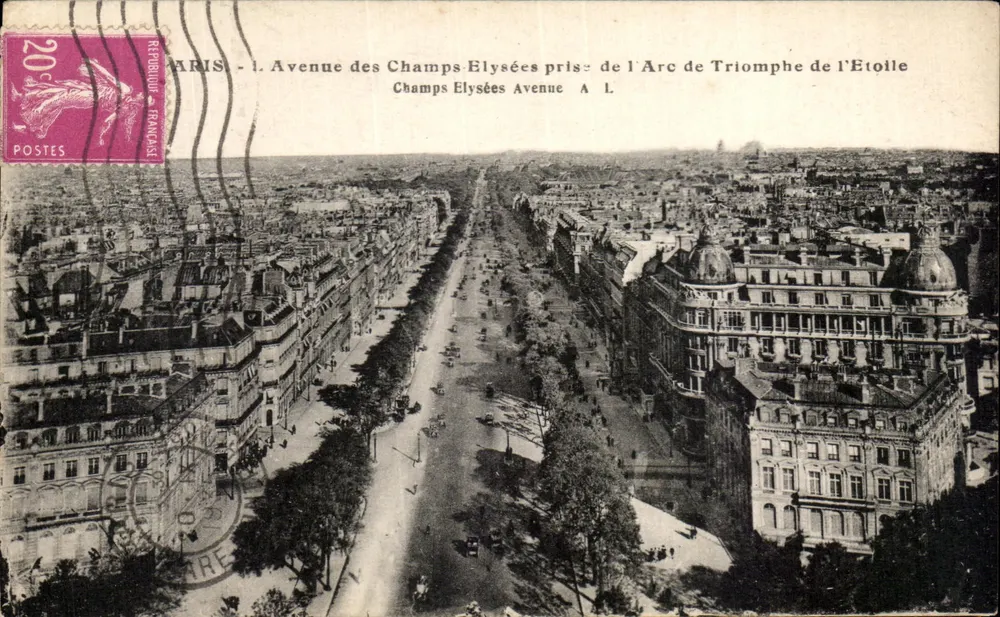 Paris - Avenue des Champs-Élysées aus der Sicht des Arc de Triomphe de l'Étoile — Verlag A. L. - Vorderseite