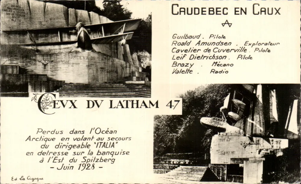 Denkmal für den Luftschiff ITALIA — Caudebec-en-Caux — Éd. La Cigogne - Vorderseite