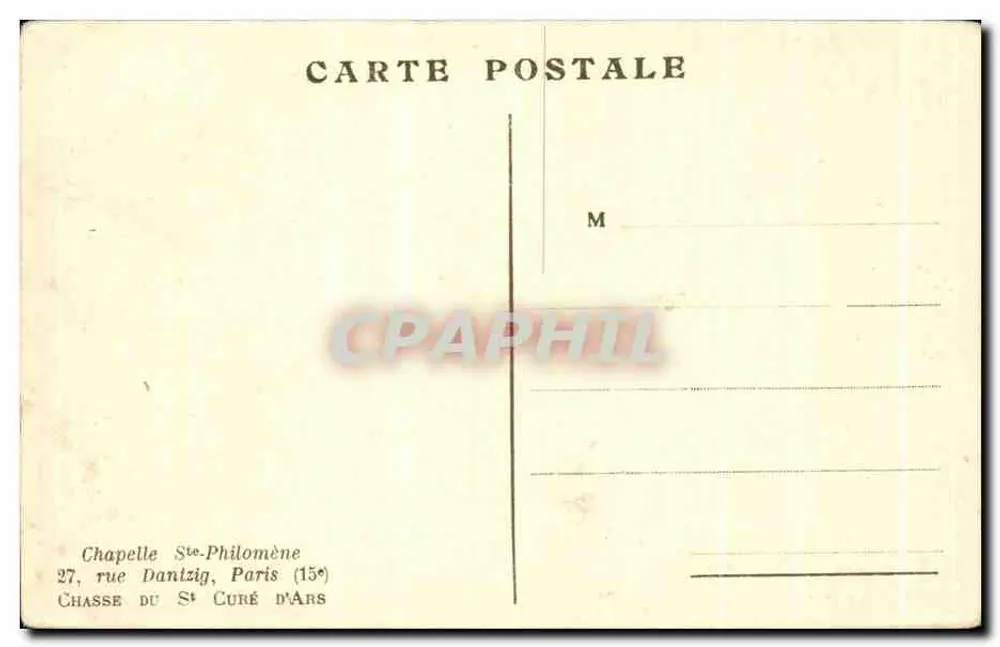 Bestattung des heiligen Curé d'Ars — Kapelle Sainte-Philomène — Paris - Rückseite