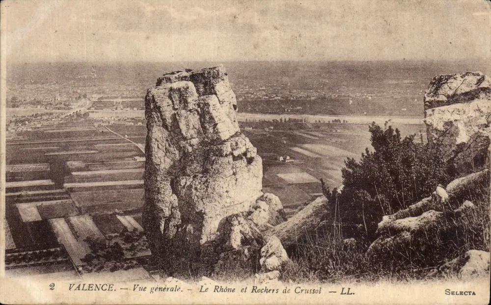 Valence — Allgemeiner Blick — Der Rhône und Rochers de Crussol — Selecta - Vorderseite