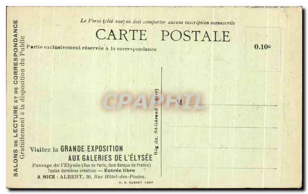 Vichy — Der Saal — Verleger Vichy, Nr. 330 - Rückseite