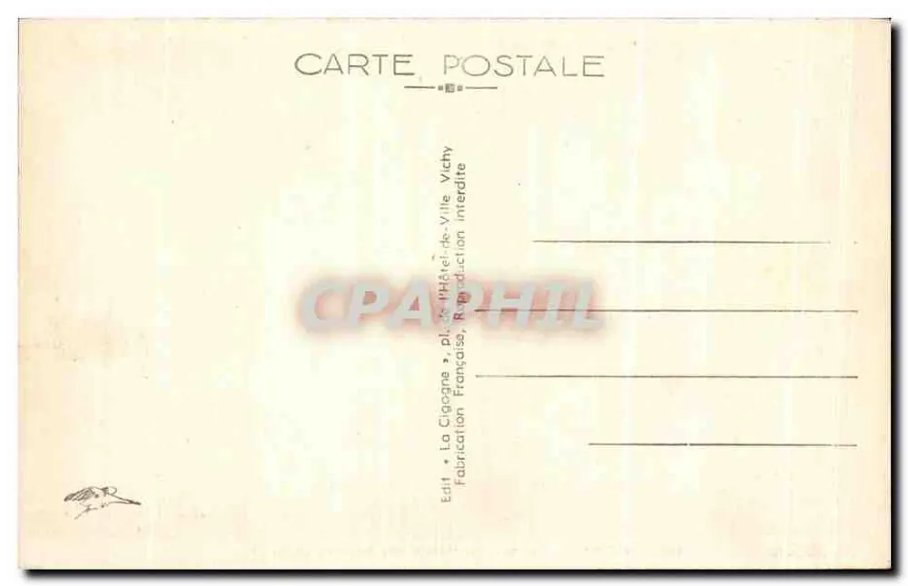 Vichy - Der Saal des Palais der Quellen Chomel — La Cigogne, Nr. 361 - Rückseite