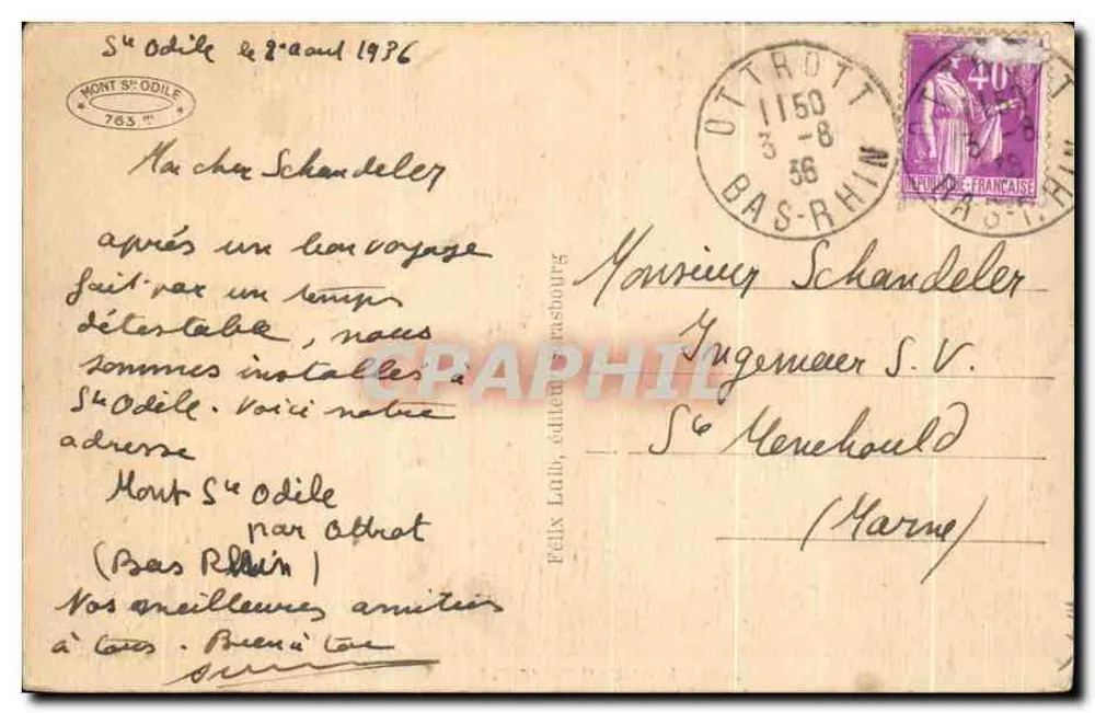 Monte Sainte-Odile — Ruínas de uma abadia — Félix Ladb, editor, n° 210 - Verso