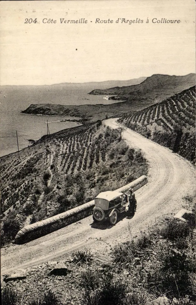 Côte Vermeille - Route von Argelès nach Collioure — Antike Ansichtskarte n°204 - Vorderseite