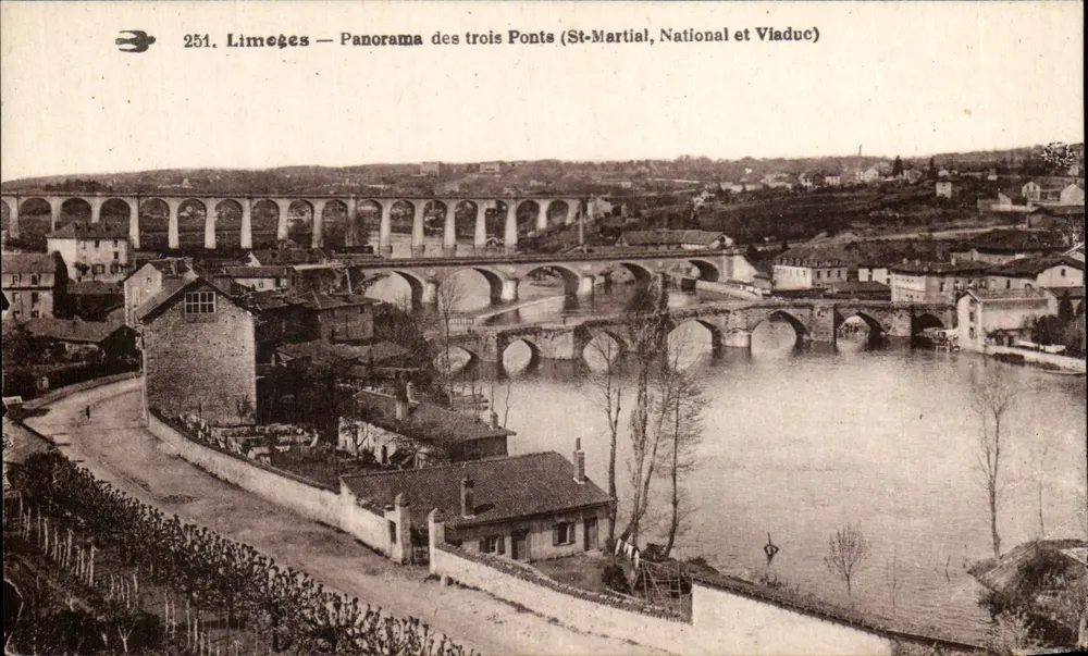 Limeuges — Panorama der drei Brücken (St-Martial, National und Viaduc) — n° 251 - Vorderseite