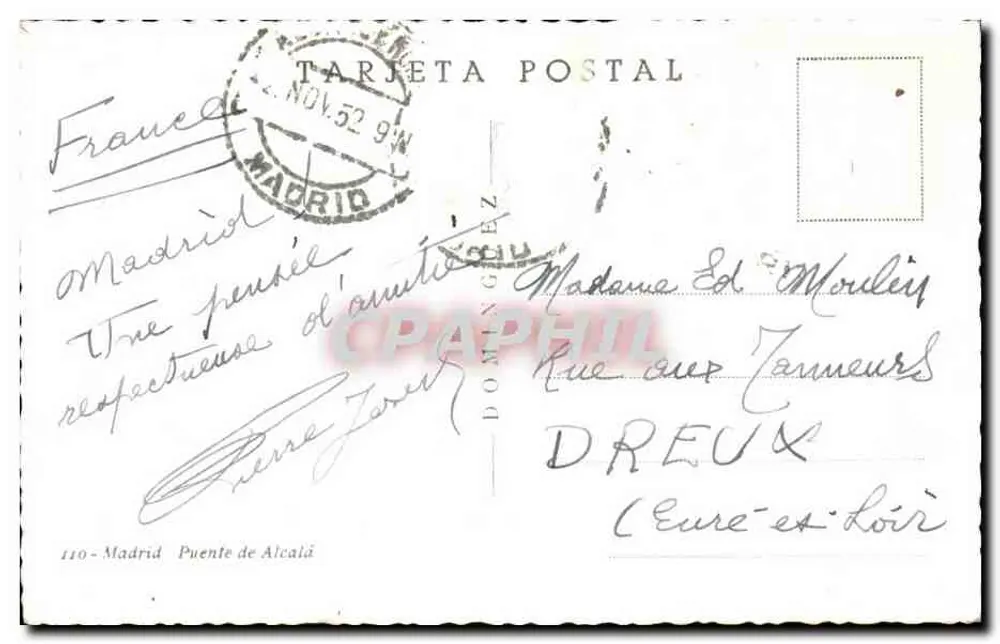 Porta de Madrid — Arco da vitória da porta de Madrid — editor Dominguez - Verso