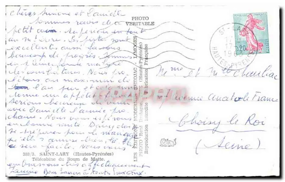 Télécabine du Soum de Matte — Saint-Lary (Hautes-Pyrénées) — Éditeur : Les Éditions Moderne (Hauts-Pyrénées) - Reverso