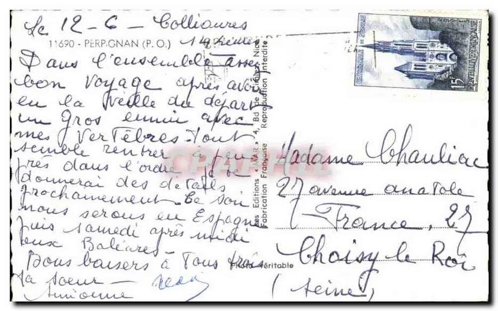 Perpignan — Lembrete de Perpignan — Les Éditions Française - Verso