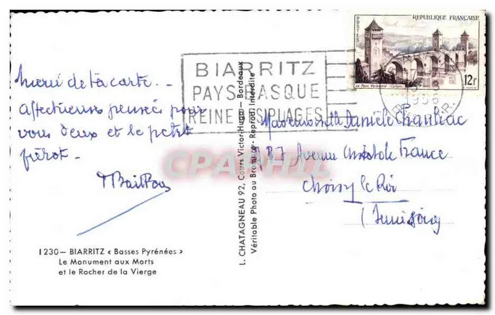 Elcée — Gedenkstein für die Toten für Frankreich — Verlag Elcée - Rückseite