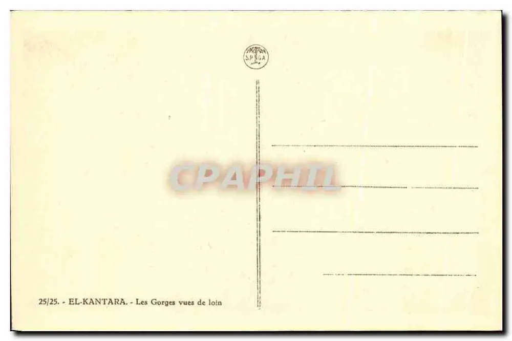 El Kantara — Die Schluchten aus der Ferne gesehen — SPAGA - Rückseite