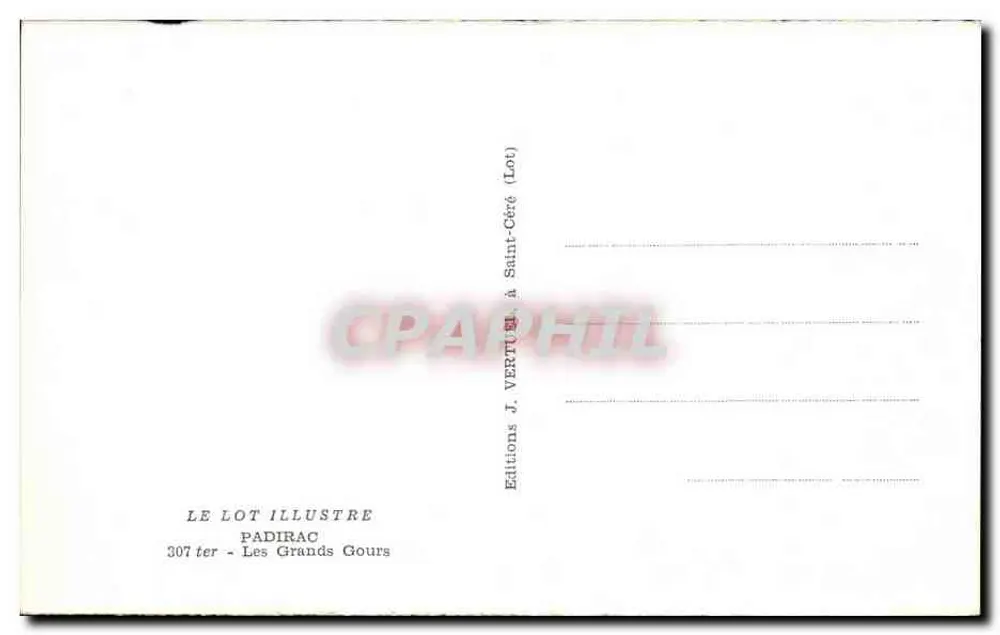Les Grands Gours — Padirac — Editions J. Vertu - Rückseite