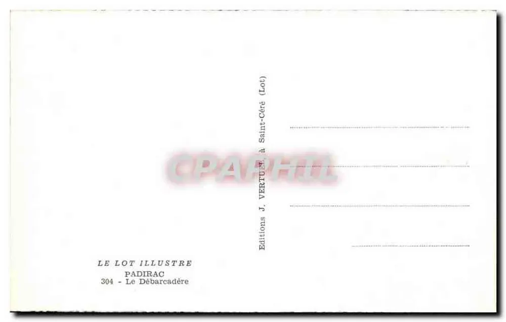 Gruta de Padirac — Saint-Céré (Lot) — Ediciones J. Vertun - Reverso