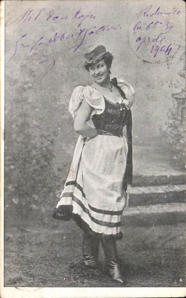 Frau im Volkskostüm — Italien, 1904 — STAMPATO DRUCKSACHE - Vorderseite