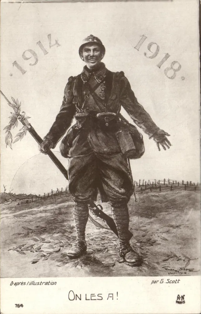 Französischer Soldat — Sieg 1914-1918 — von G. Scott, Paris - Vorderseite