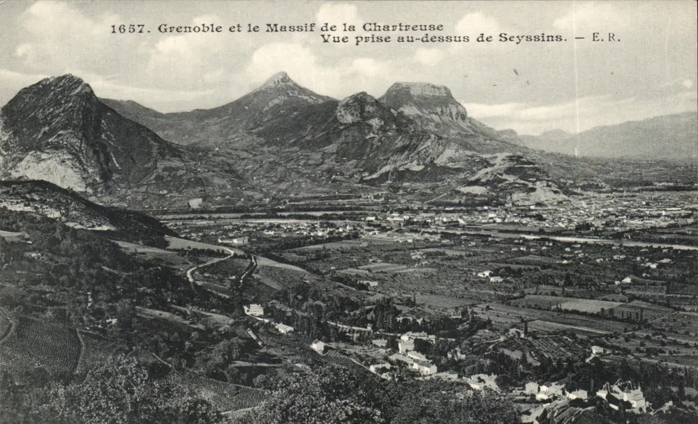 Grenoble und das Massiv der Chartreuse — Ansicht von Seyssins — E.R. - Vorderseite