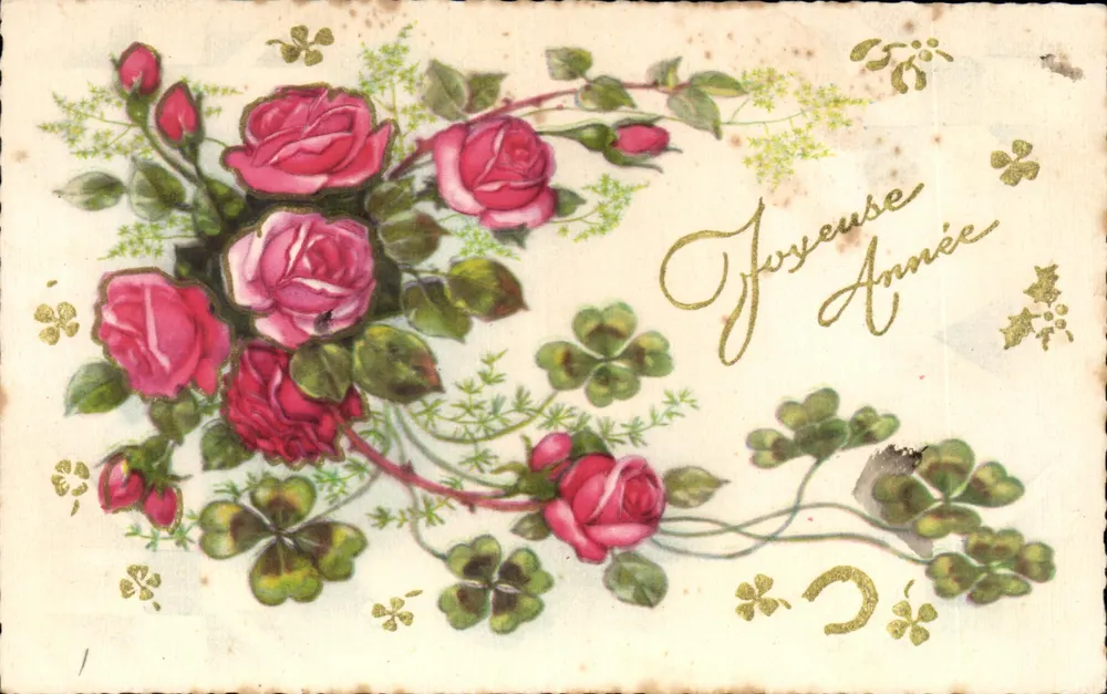 Bouquet de roses — Feliz Ano — Editor não visível - Frente