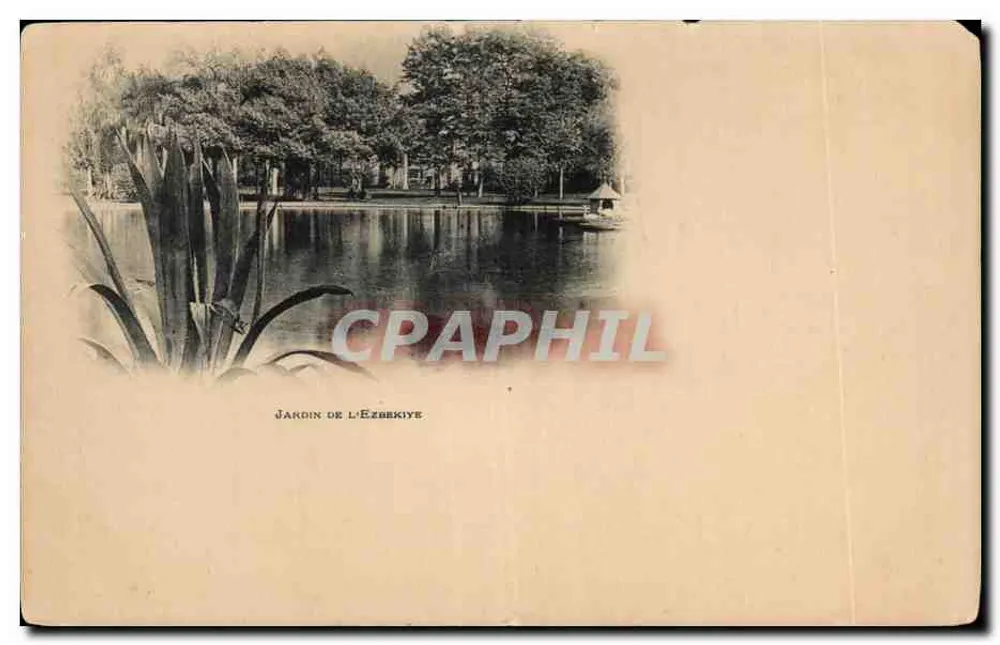 Vườn L'Ézbekiye — cảnh hồ với cây cối phía trước — nhà xuất bản JARDIN DE L'ÉZBEKIYE - Mặt trước