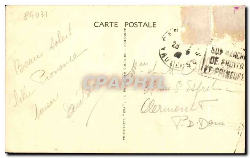 Carpentras — Dentelles de Montmirail — Edit. Colonna - Verso