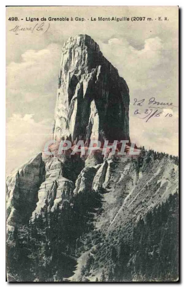 Mont Aiguille (2097 m) — Ansicht vom felsigen Gipfel — E.R. n°498 - Vorderseite