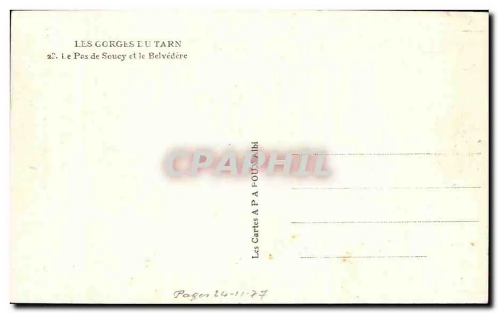 Die Tarn-Schluchten — Der Pas de Soucy und der Belvédère — APA - Rückseite
