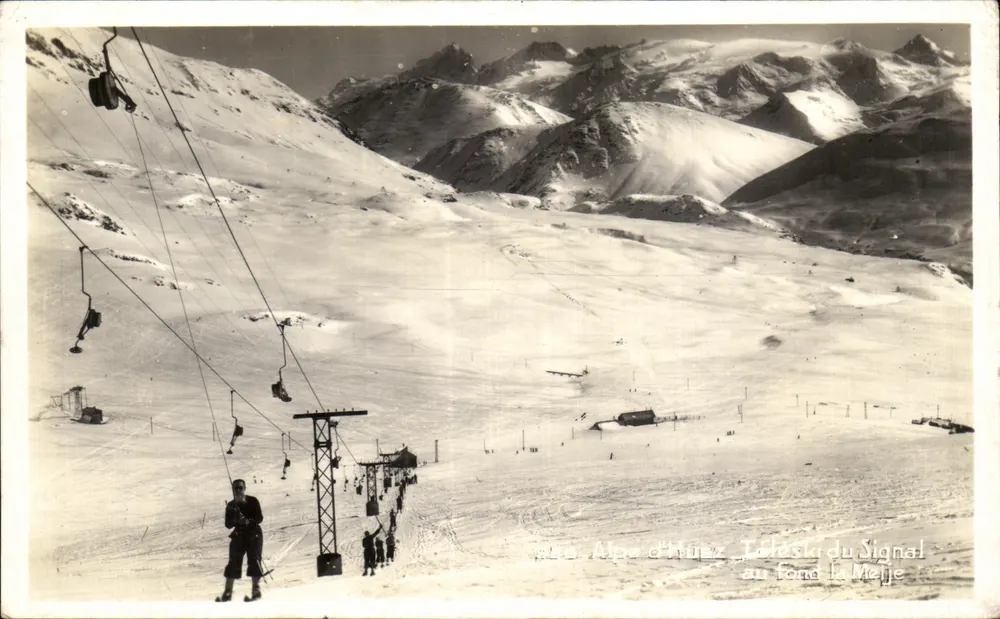 Alpe d'Huez — Téléski du Signal au fond le Meije — Verlag: Alpe d'Huez - Vorderseite