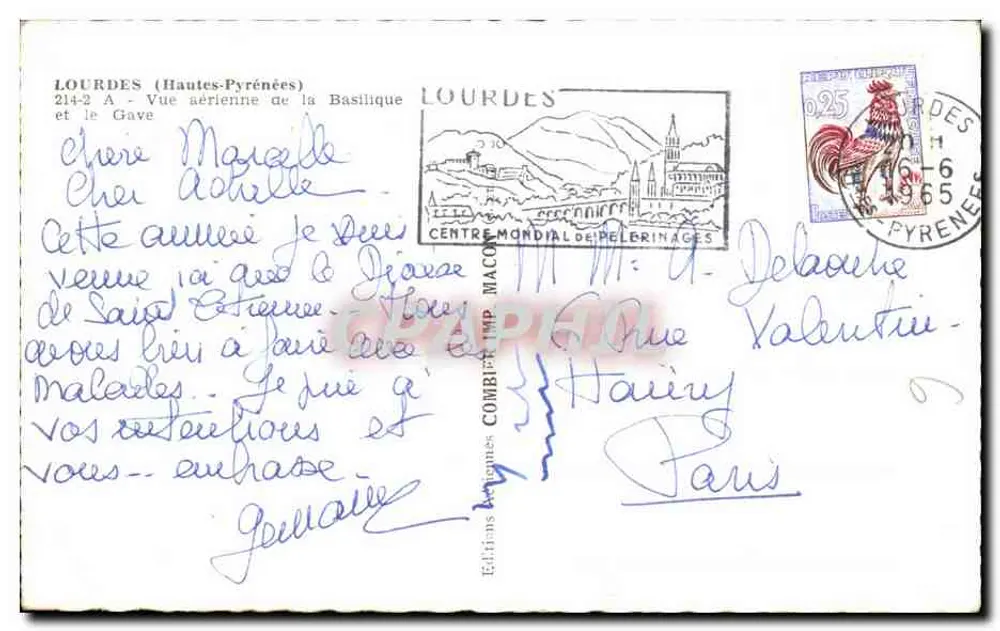 Lourdes (Hautes-Pyrénées) — Luftbild der Basilika und des Gave — Macop Editions - Rückseite