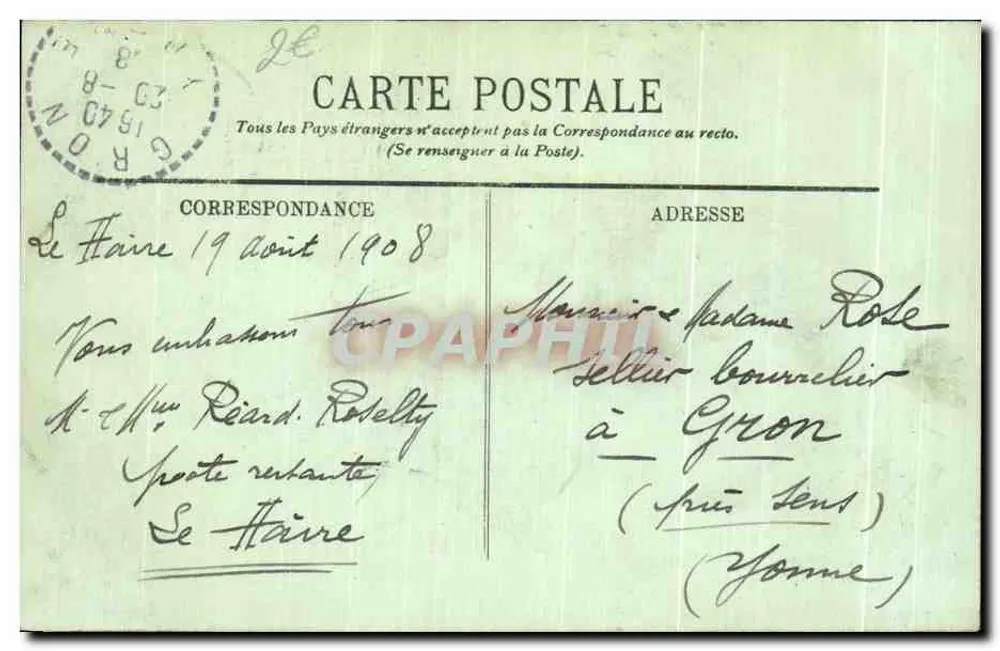 Sainte-Adresse — O Pain de Sucre — LL. n°73 - Verso