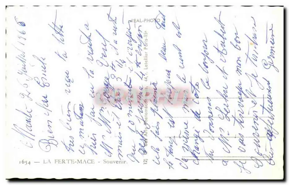 ला फर्टे-मैसे — ला फर्टे-मैसे के अस्पताल, बच्चों के अस्पताल, चर्च और सार्वजनिक बगीचे की पैनोरमा दृश्य — एडिटर लेटेलिएर पेरिस - पीछे