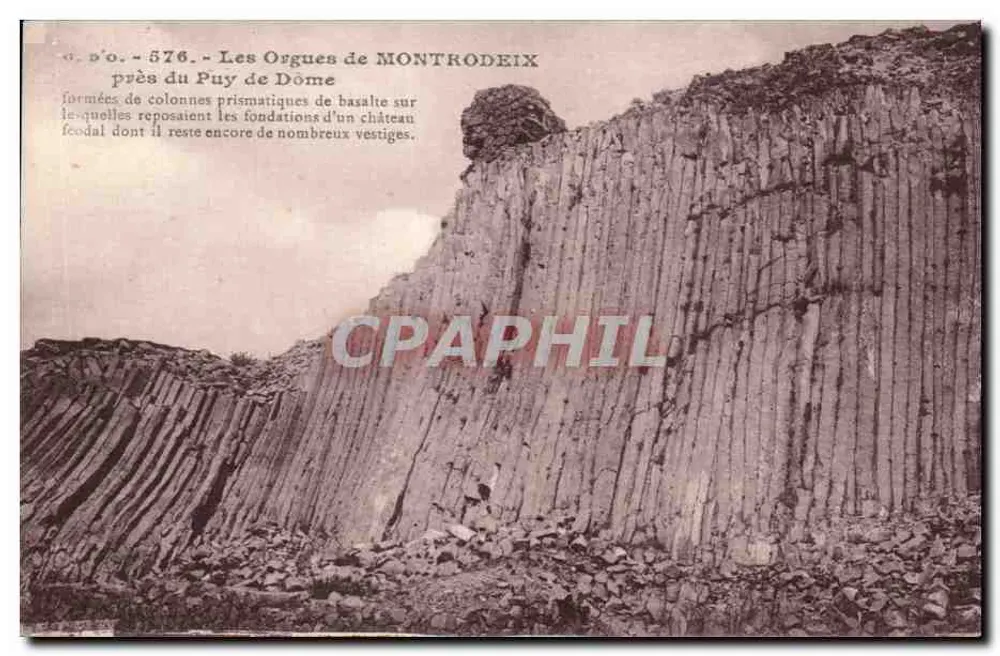 Die Orgues de Montrodeix — nahe Puy de Dôme — J. Goutteilanges, Édit. P.-de-D. - Vorderseite