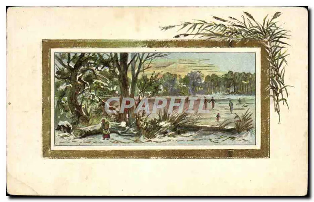 Winterlandschaft am See — Verlag Wintler & Schoop, Nürnberg, Serie Meisterbilder - Vorderseite