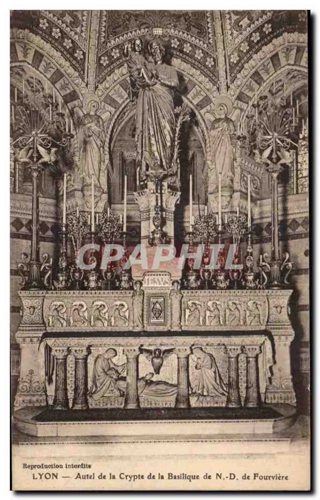 LYON — Altar da Cripta da Basílica de N.-S. de Fourvière — Reprodução proibida - Frente