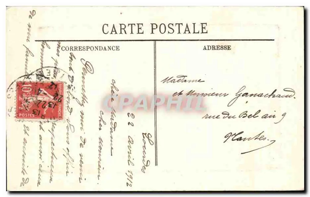 Nossa Senhora de Lourdes — estátua da Virgem Imaculada em uma gruta — LL Paris - Verso