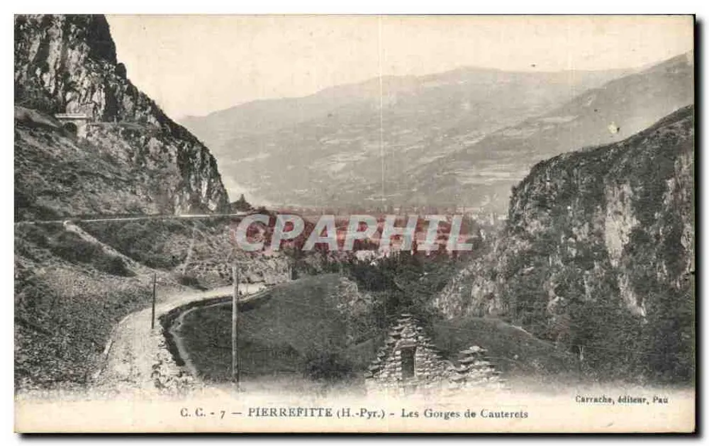 As Gorges de Cauterets — Pierrefitte (H.-Pyr.) — Carrache, editor, Pau - Frente
