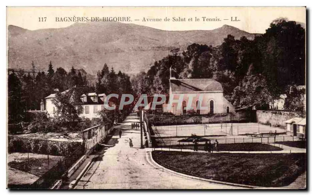 Bagnères-de-Bigorre — Avenue de Salut und Tennisplatz — LL. — N° 117 - Vorderseite