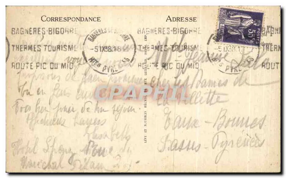 Bagnères-de-Bigorre — Avenue de Salut und Tennisplatz — LL. — N° 117 - Rückseite