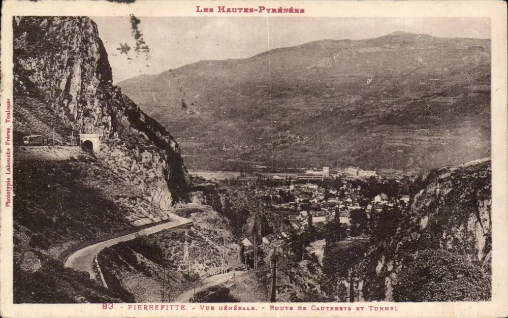 Pierrefitte — Allgemeine Ansicht — Route de Cauterets und Tunnel — Phototype Labocète Frères, Toulouse - Vorderseite