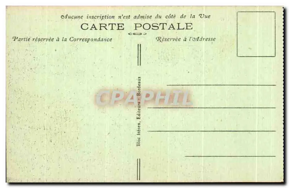 Umgebung von CAUTERETS — Auf der Straße nach Pierrefitte — Le Pégüère — Le Monné — BR. — Bloc-lith. Bordeaux - Rückseite