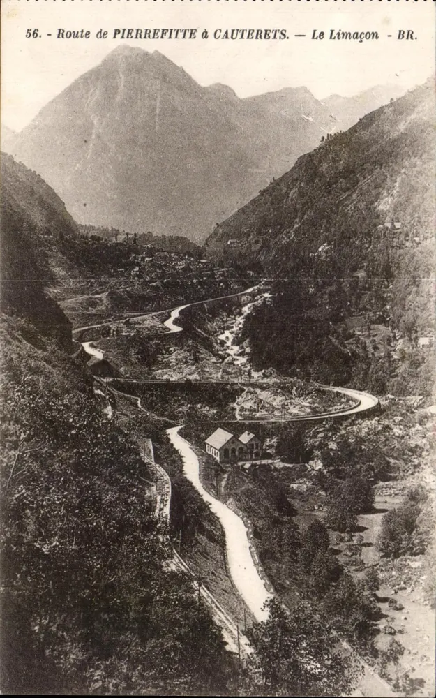 Rodovia de Pierrefitte a Cauterets — O Limagon — BR. — Bloc frères, Editores, Bordeaux — n° 56 - Frente