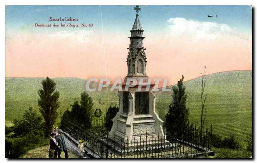 Saarbrücken — Monumento do 48º Regimento de Infantaria — editor não visível - Frente