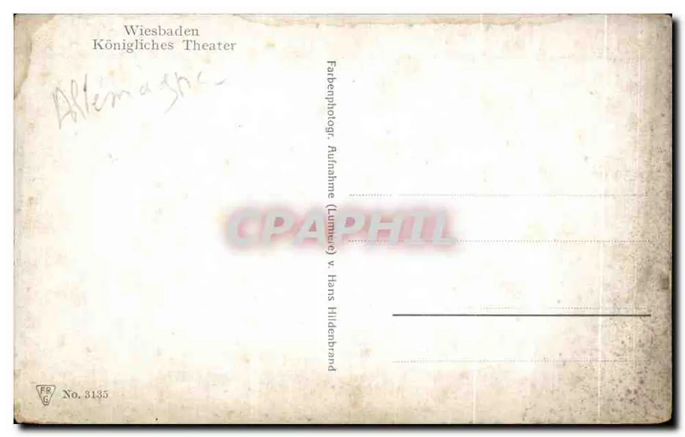 Wiesbaden — Teatro Real — Fotografia colorida de Hans Hildenbrand - Verso