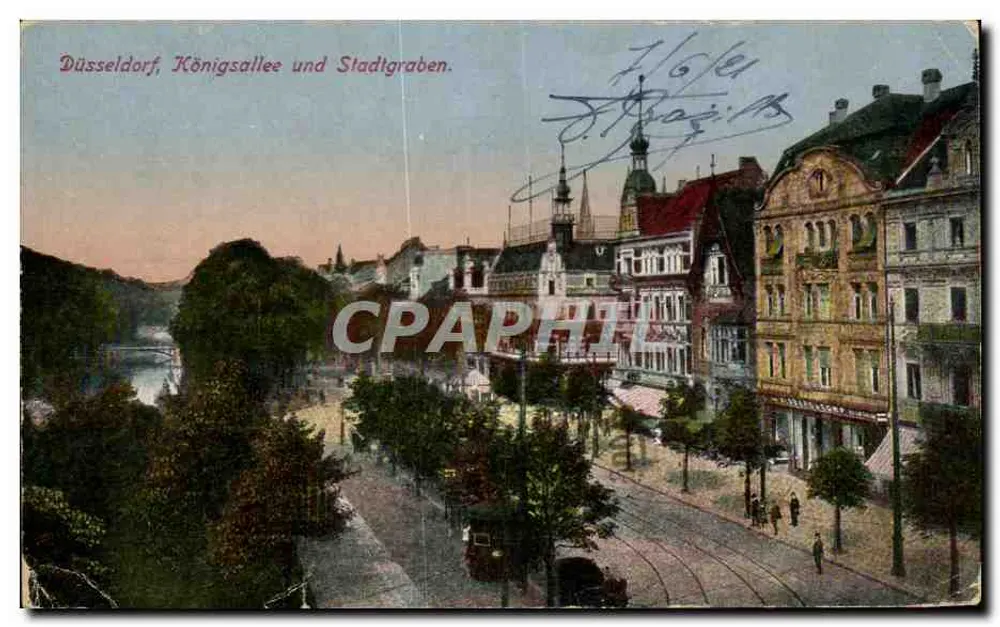 Düsseldorf, Königsallee und Stadtgraben — Kunstverlag F. Eyfried, Düsseldorf - Vorderseite