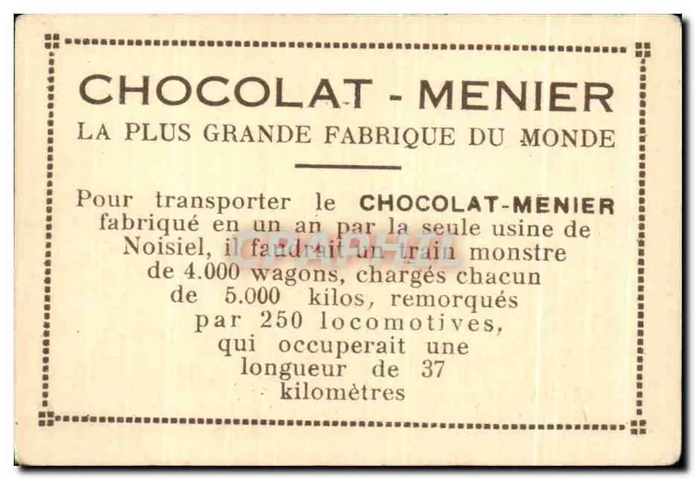 Marselha - Nossa Senhora da Guarda — Coleção do Chocolate Menier — N° 333 - Verso