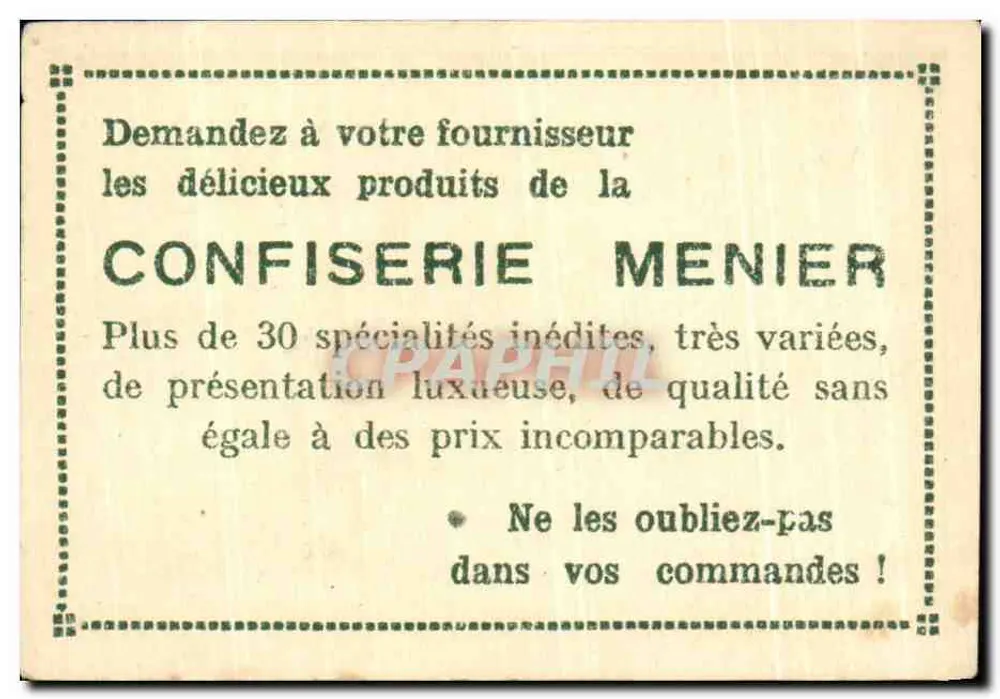 Falaise — Denkmal für Wilhelm der Eroberer — Sammlung Chocolat Menier, Nr. 341 - Rückseite
