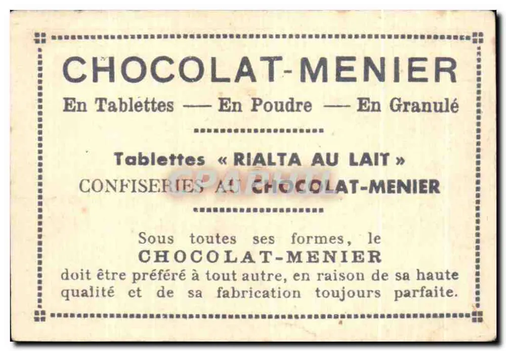 Douai - Porta de Valenciennes — Coleção do Chocolat-Menier n° 412 - Verso