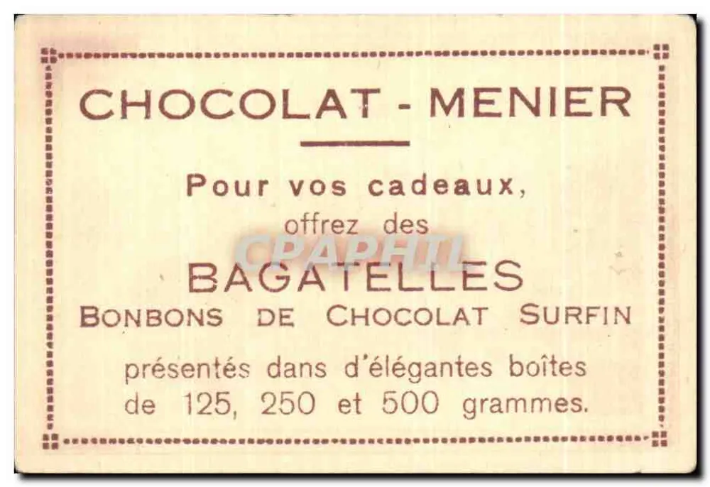 Versailles - O Castelo visto do parque — Coleção do Chocolate-Menier - N° 470 - Verso