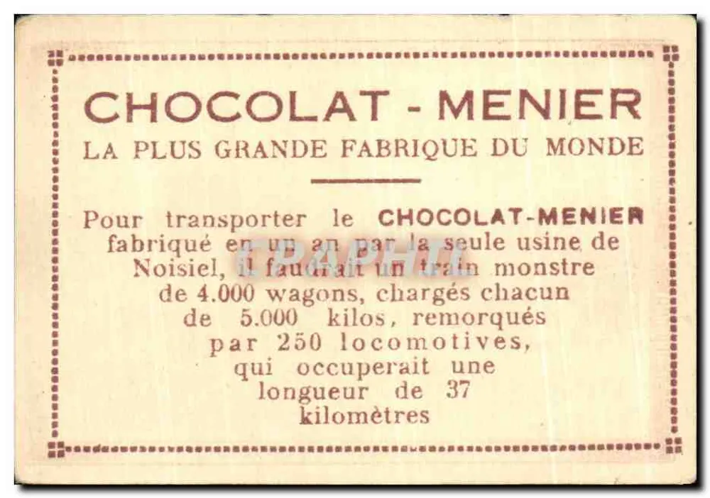 Rambouillet - O Castelo — Coleção do Chocolate-Menier n°477 - Verso