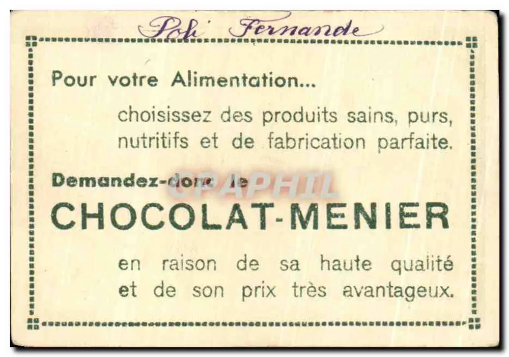 Gand — O Castelo dos Condes — Coleção do Chocolate-Menier - N° 65 - Verso